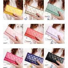 Load image into Gallery viewer, Fashion Argyles Texture Metal Crown 3-Folding Long Design PU Leather Wallet Coin Purse for Women