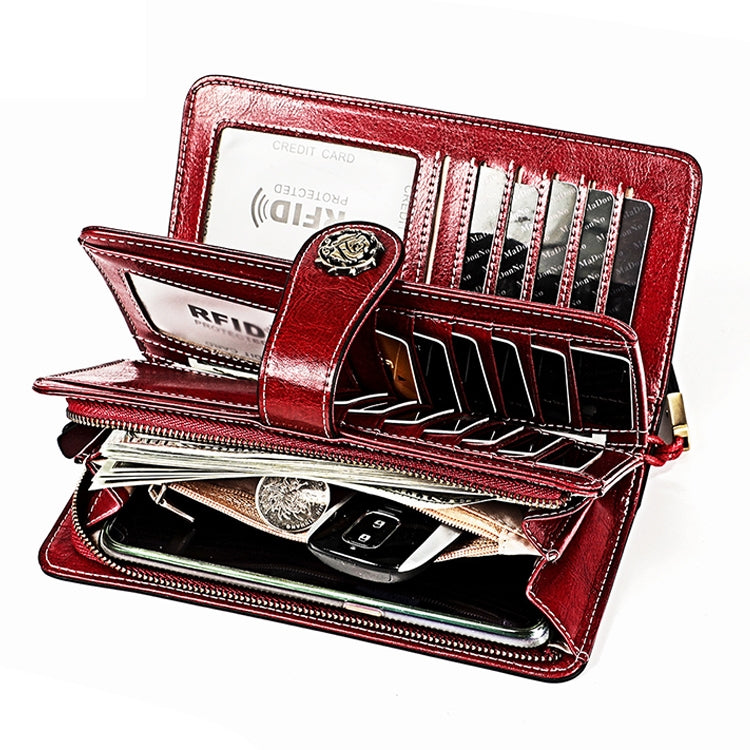 3556 Large Capacity Long Multi-function Anti-magnetic RFID Wallet Clutch for Ladies with Card Slots
