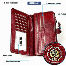Load image into Gallery viewer, 3555 Large Capacity Long Multi-function Anti-magnetic RFID Wallet Clutch for Ladies with Card Slots