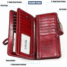 Load image into Gallery viewer, 3555 Large Capacity Long Multi-function Anti-magnetic RFID Wallet Clutch for Ladies with Card Slots