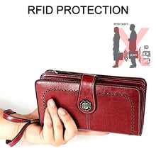 Load image into Gallery viewer, 3555 Large Capacity Long Multi-function Anti-magnetic RFID Wallet Clutch for Ladies with Card Slots