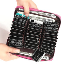 Load image into Gallery viewer, KB196 Top-grain Leather Large Capacity Multi-function 36-Bit Anti-magnetic RFID Organ Card Package Wallet