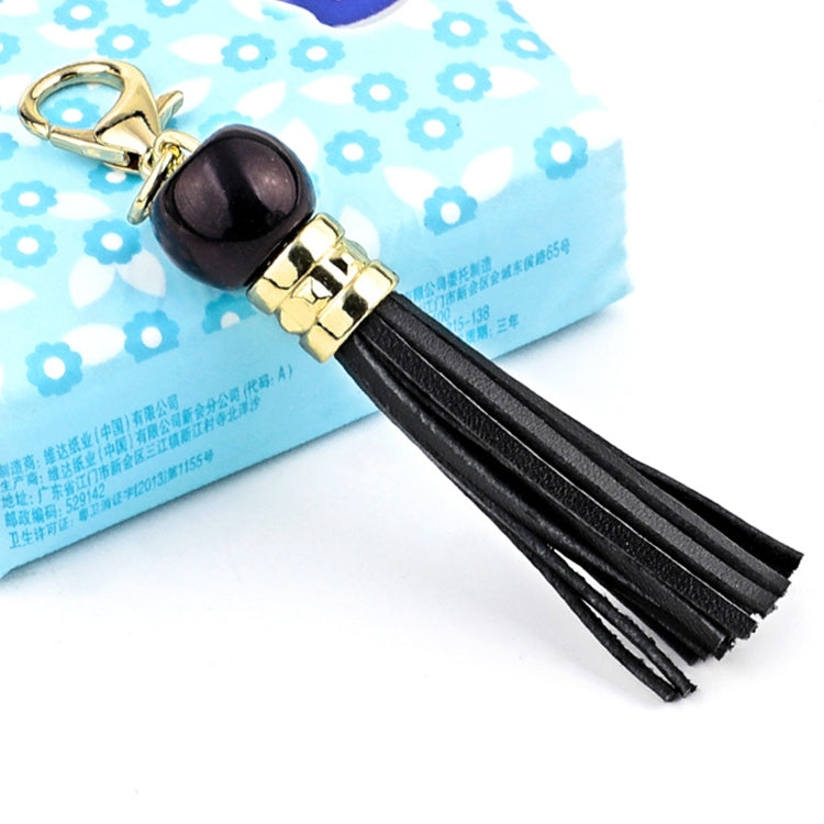 LS02 Cowhide Tassel Keychain Car Hanging Bag Pendant