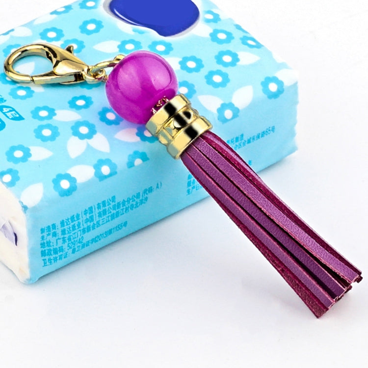 LS02 Cowhide Tassel Keychain Car Hanging Bag Pendant