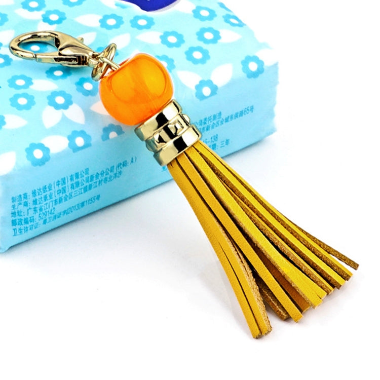 LS02 Cowhide Tassel Keychain Car Hanging Bag Pendant