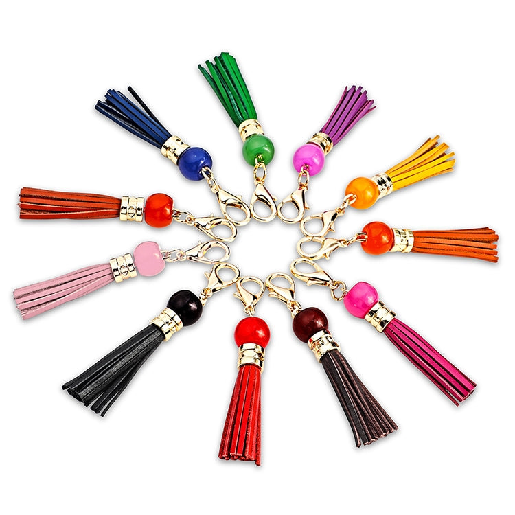 LS02 Cowhide Tassel Keychain Car Hanging Bag Pendant
