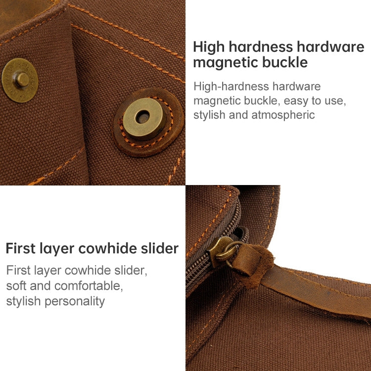 AUGUR 9088 Retro Vertical Style Canvas Shoulder Messenger Crossby Bag