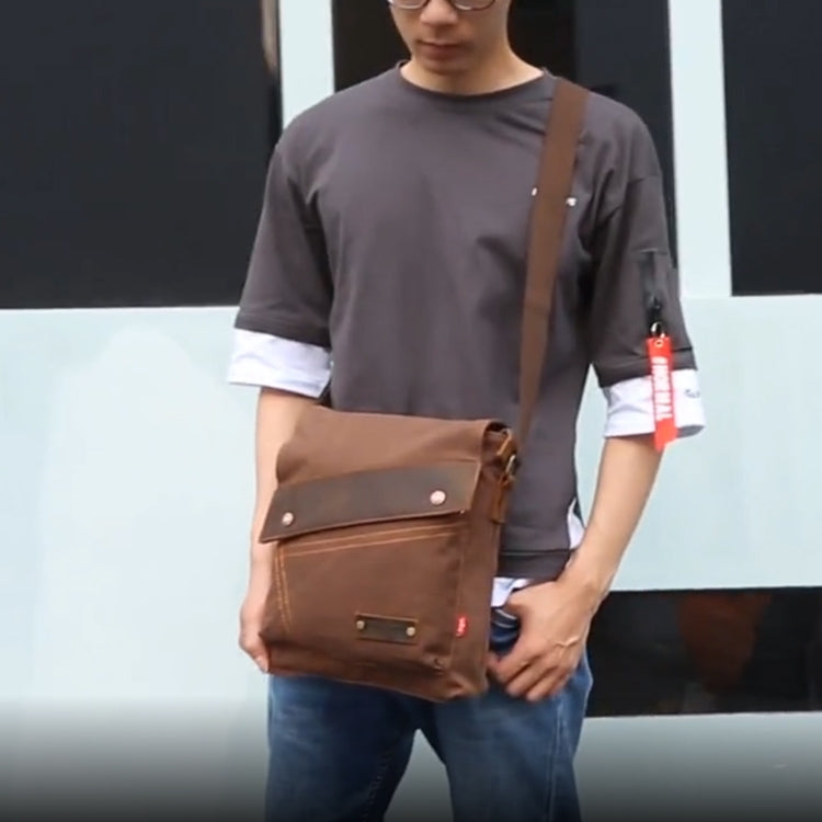 AUGUR 9088 Retro Vertical Style Canvas Shoulder Messenger Crossby Bag