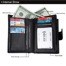 Load image into Gallery viewer, Antimagnet RFID Genuine Leather Wallet / Passport Package / Cowhide Card Slot for man