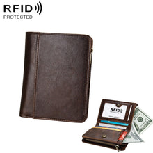 Load image into Gallery viewer, 8231 Antimagnetic RFID Men Fashion Crazy Horse Textyure Genuine Leather Wallet Card Bag