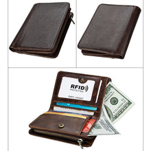 Load image into Gallery viewer, 8231 Antimagnetic RFID Men Fashion Crazy Horse Textyure Genuine Leather Wallet Card Bag