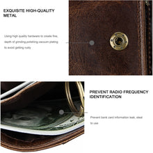 Load image into Gallery viewer, 8231 Antimagnetic RFID Men Fashion Crazy Horse Textyure Genuine Leather Wallet Card Bag