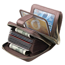 Load image into Gallery viewer, KB132 Female Style Full Grain Cow Leather Multifunctional RFID Wallet/ Card Bag/ Driving License Package