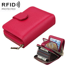 Load image into Gallery viewer, KB132 Female Style Full Grain Cow Leather Multifunctional RFID Wallet/ Card Bag/ Driving License Package