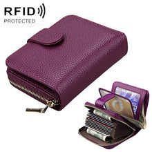 Load image into Gallery viewer, KB132 Female Style Full Grain Cow Leather Multifunctional RFID Wallet/ Card Bag/ Driving License Package
