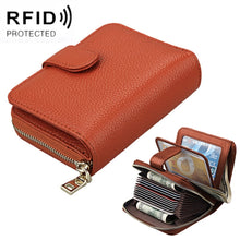 Load image into Gallery viewer, KB132 Female Style Full Grain Cow Leather Multifunctional RFID Wallet/ Card Bag/ Driving License Package