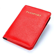 Load image into Gallery viewer, Litchi Texture Multifunctional Genuine Leather Passport Package for travel
