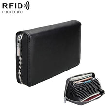 Load image into Gallery viewer, Antimagnetic RFID Large Capacity Long Style Genuine Leather Passport Package / Multifunctional and Many Card Slots Card Package