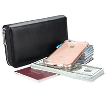 Load image into Gallery viewer, Antimagnetic RFID Large Capacity Long Style Genuine Leather Passport Package / Multifunctional and Many Card Slots Card Package