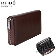 Load image into Gallery viewer, Antimagnetic RFID Large Capacity Long Style Genuine Leather Passport Package / Multifunctional and Many Card Slots Card Package