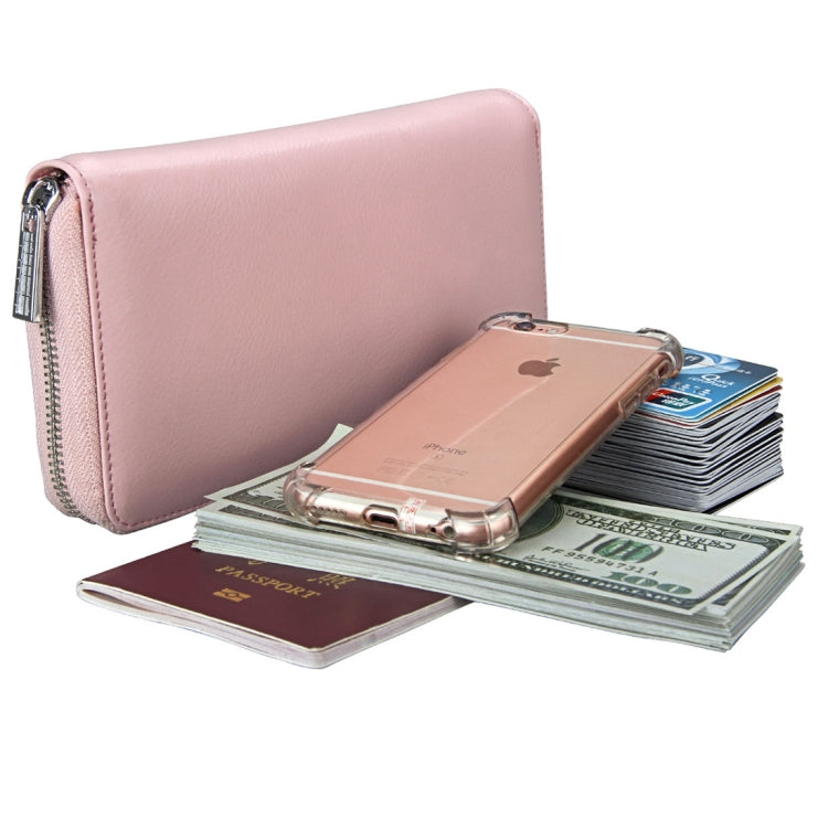 Antimagnetic RFID Large Capacity Long Style Genuine Leather Passport Package / Multifunctional and Many Card Slots Card Package