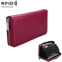 Load image into Gallery viewer, Antimagnetic RFID Large Capacity Long Style Genuine Leather Passport Package / Multifunctional and Many Card Slots Card Package