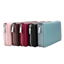 Load image into Gallery viewer, Antimagnetic RFID Large Capacity Long Style Genuine Leather Passport Package / Multifunctional and Many Card Slots Card Package