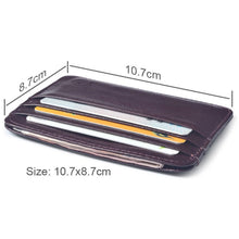 Load image into Gallery viewer, XIAO YUAN XIANG Cowhide Leather Pocket 6 Card Sleeve Wallet Coin Purse Card Holder, Size: 10.7cm x8.7cm, Random Color Delivery, 6 Card Sleeve