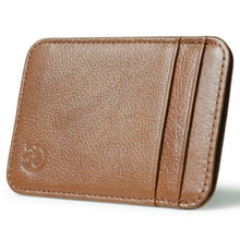 Load image into Gallery viewer, XIAO YUAN XIANG Cowhide Leather 5 Card Pocket Sleeve Wallet Coin Purse Credit Card Holder, Size: 10.6cm x 7.2cm, Random Color Delivery, 5 Card Pocket Sleeve