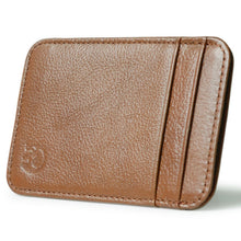 Load image into Gallery viewer, XIAO YUAN XIANG Cowhide Leather 5 Card Pocket Sleeve Wallet Coin Purse Credit Card Holder, Size: 10.6cm x 7.2cm, Random Color Delivery, 5 Card Pocket Sleeve