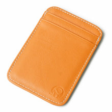 Load image into Gallery viewer, XIAO YUAN XIANG Cowhide Leather 5 Card Pocket Sleeve Wallet Coin Purse Credit Card Holder, Size: 10.6cm x 7.2cm, Random Color Delivery, 5 Card Pocket Sleeve