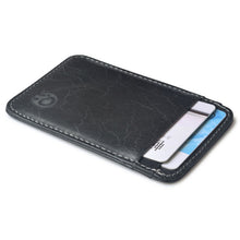 Load image into Gallery viewer, XIAO YUAN XIANG Cowhide Leather 5 Card Pocket Sleeve Wallet Coin Purse Credit Card Holder, Size: 10.6cm x 7.2cm, Random Color Delivery, 5 Card Pocket Sleeve