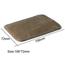 Load image into Gallery viewer, XIAO YUAN XIANG Cowhide Leather 5 Card Pocket Sleeve Wallet Coin Purse Credit Card Holder, Size: 10.6cm x 7.2cm, Random Color Delivery, 5 Card Pocket Sleeve