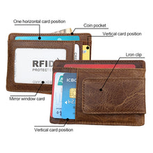 Load image into Gallery viewer, KB80 Antimagnetic RFID Crazy Horse Texture Oil Wax Leather Card Holder Wallet Billfold for Men and Women