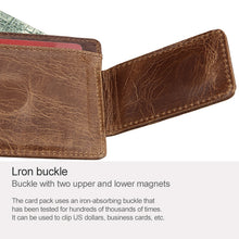Load image into Gallery viewer, KB80 Antimagnetic RFID Crazy Horse Texture Oil Wax Leather Card Holder Wallet Billfold for Men and Women