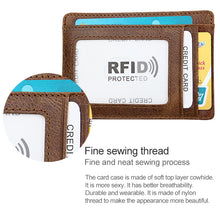 Load image into Gallery viewer, KB80 Antimagnetic RFID Crazy Horse Texture Oil Wax Leather Card Holder Wallet Billfold for Men and Women