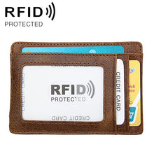 Load image into Gallery viewer, KB80 Antimagnetic RFID Crazy Horse Texture Oil Wax Leather Card Holder Wallet Billfold for Men and Women