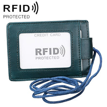 Load image into Gallery viewer, KB153 Antimagnetic RFID Leather Card Holder ID Card Badge with Lanyard