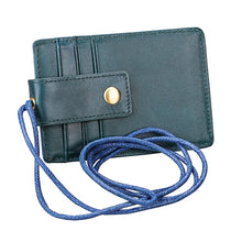 Load image into Gallery viewer, KB153 Antimagnetic RFID Leather Card Holder ID Card Badge with Lanyard