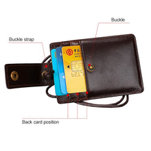 Load image into Gallery viewer, KB153 Antimagnetic RFID Leather Card Holder ID Card Badge with Lanyard