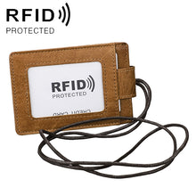 Load image into Gallery viewer, KB153 Antimagnetic RFID Leather Card Holder ID Card Badge with Lanyard