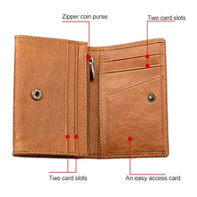 Load image into Gallery viewer, KB171 Antimagnetic RFID Crazy Horse Texture Leather Card Holder Wallet for Men and Women