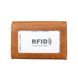 KB171 Antimagnetic RFID Crazy Horse Texture Leather Card Holder Wallet for Men and Women