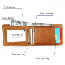 Load image into Gallery viewer, KB186 Antimagnetic RFID Mini Crazy Horse Texture Leather Billfold Card Wallet for Men and Women