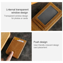 Load image into Gallery viewer, KB186 Antimagnetic RFID Mini Crazy Horse Texture Leather Billfold Card Wallet for Men and Women