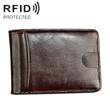 Load image into Gallery viewer, KB186 Antimagnetic RFID Mini Crazy Horse Texture Leather Billfold Card Wallet for Men and Women