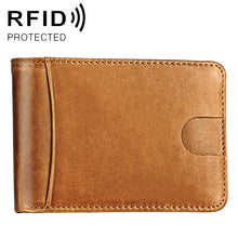 Load image into Gallery viewer, KB186 Antimagnetic RFID Mini Crazy Horse Texture Leather Billfold Card Wallet for Men and Women