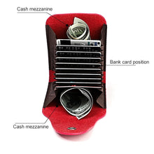 Load image into Gallery viewer, KB187 Litchi Texture Leather Large-capacity Card Holder Wallet