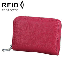 Load image into Gallery viewer, KB205 Antimagnetic RFID Litchi Texture Leather Zipper Large-capacity Card Holder Wallet