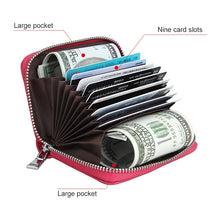 Load image into Gallery viewer, KB205 Antimagnetic RFID Litchi Texture Leather Zipper Large-capacity Card Holder Wallet